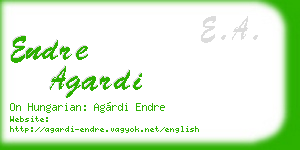 endre agardi business card
